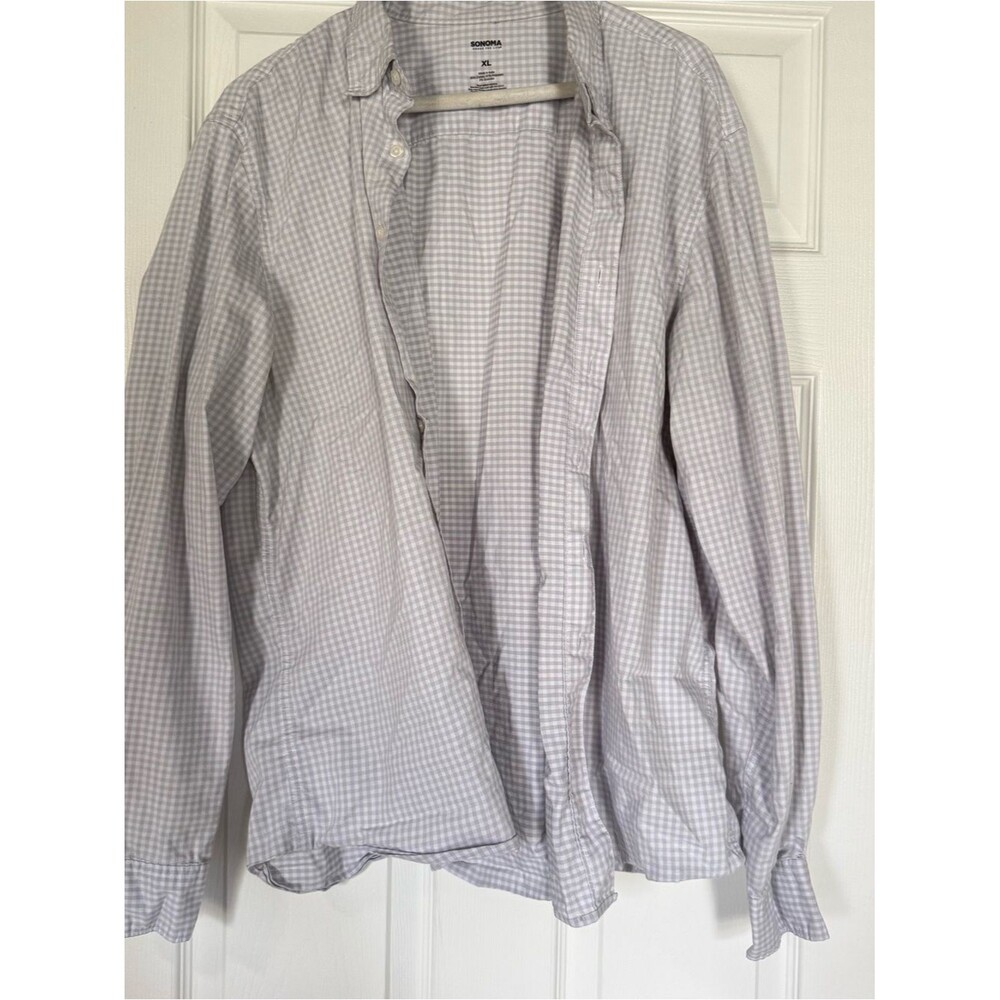 Sonoma Light Lavender Gingham Men's Shirt Jacket